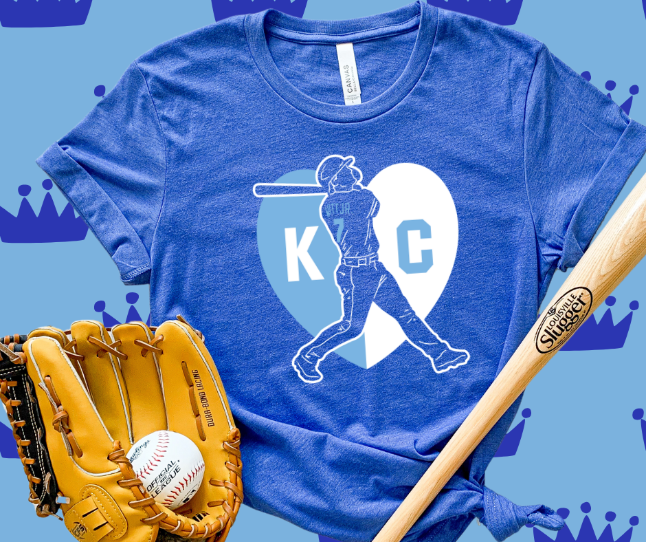 KC Heart Witt Jr Blue Graphic Tee