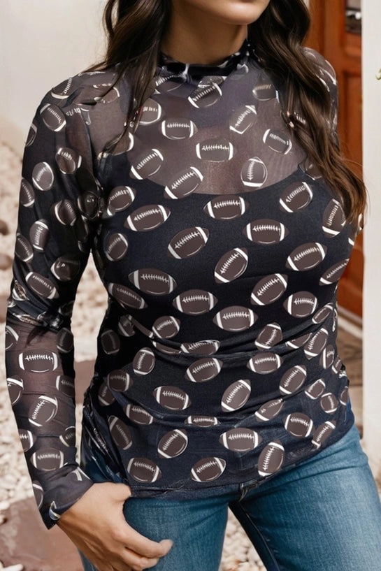 Pep Rally Football Mesh Top - The Red Rival