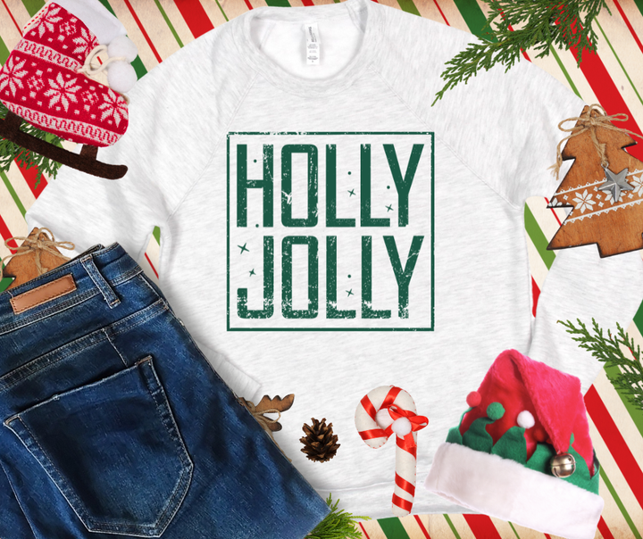 SQUARE HOLLY JOLLY GREEN INK (Select your Color & Style) - The Red Rival