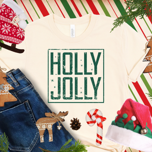 SQUARE HOLLY JOLLY GREEN INK (Select your Color & Style) - The Red Rival
