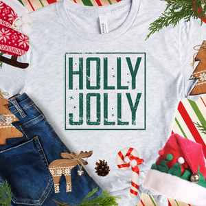 SQUARE HOLLY JOLLY GREEN INK (Select your Color & Style) - The Red Rival