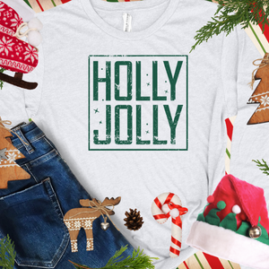 SQUARE HOLLY JOLLY GREEN INK (Select your Color & Style) - The Red Rival