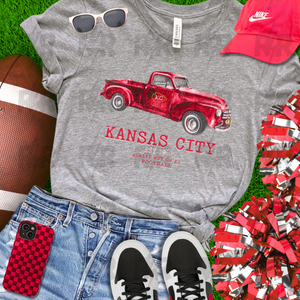 KC Vintage Truck Fan - True Athletic Grey Tee - The Red Rival