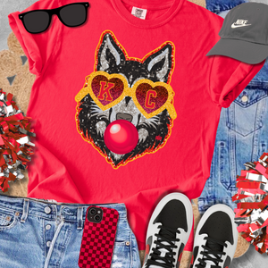 KC Glitter Wolf Blowing Bubble - KC Colors - Red Tee - The Red Rival