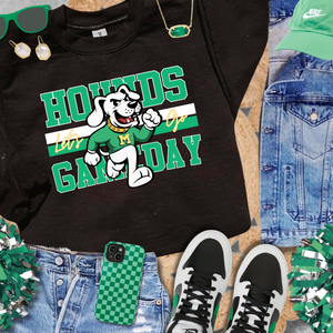 Green/White Vintage Hounds Gameday Sweatshirt - The Red Rival