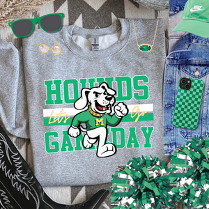 Green/White Vintage Hounds Gameday Sweatshirt - The Red Rival