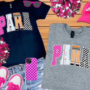Checkered, Notebook, Pencil PARA Letters (Pick Your Tee Color) - The Red Rival