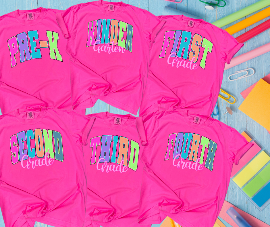 Neon Varsity Grade Levels (Pick your grade & tee color) - The Red Rival