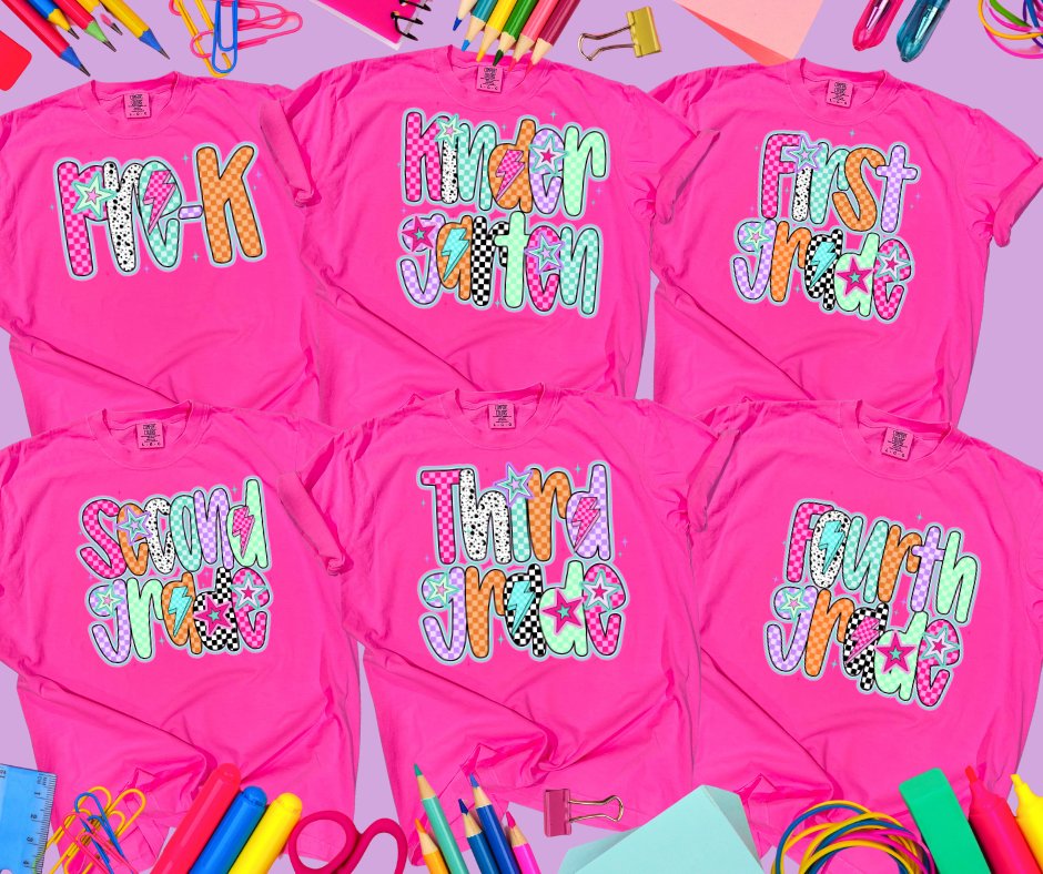 Star/Lighting Bolt Grade Levels (Pick your grade & tee color) - The Red Rival