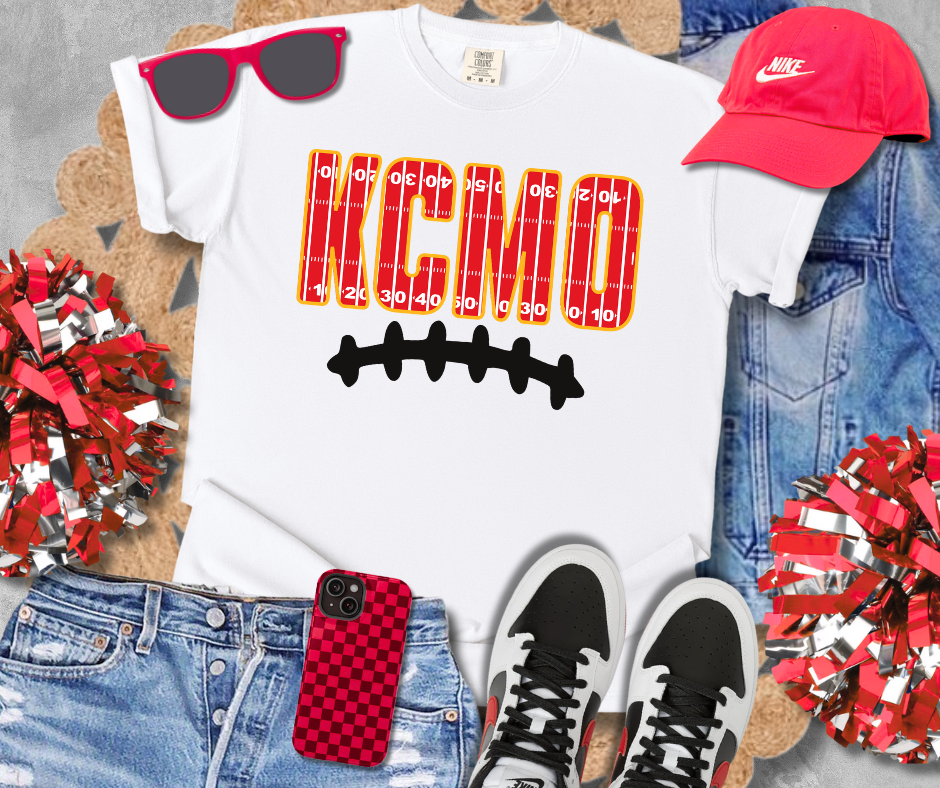 KCMO Football Field Letters Black Laces - The Red Rival