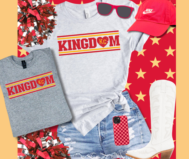 Kingdom with Distressed KC heart (Pick Your Tee Color) - The Red Rival