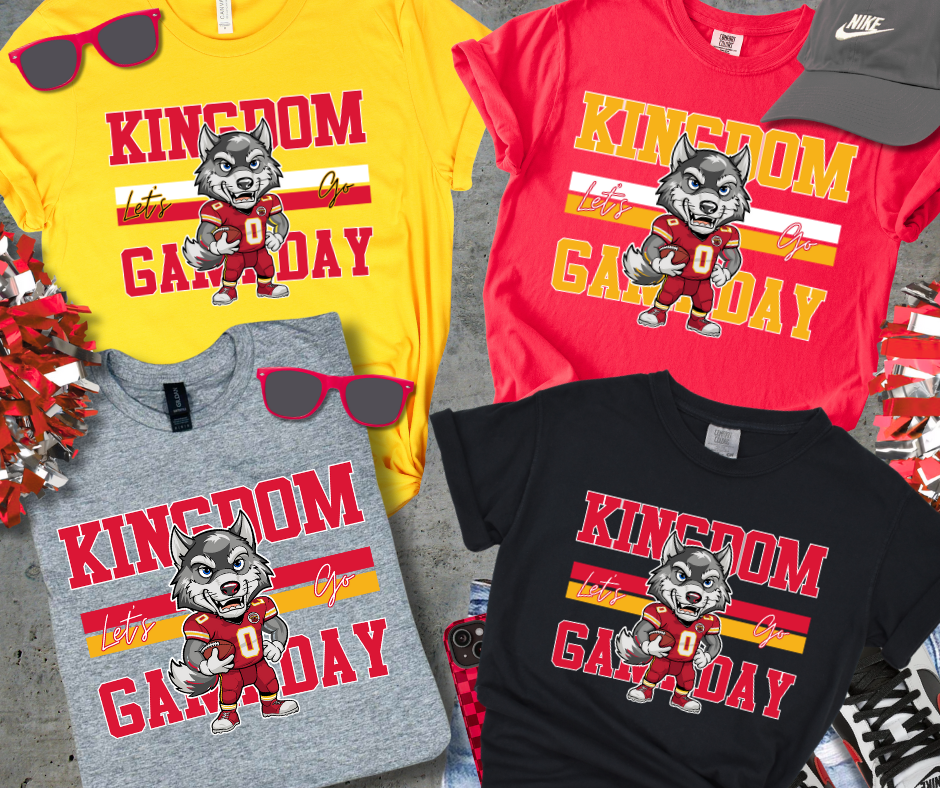 Retro Kingdom Gameday Wolf (Pick Your Tee Color) - The Red Rival