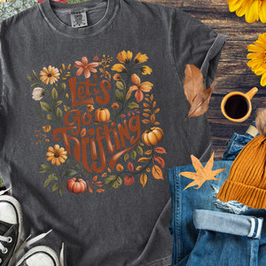 Let's Go Thrifting Flowers & Pumpkins Pepper Tee - The Red Rival