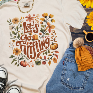 Let's Go Thrifting Flowers & Pumpkins Ivory Tee - The Red Rival