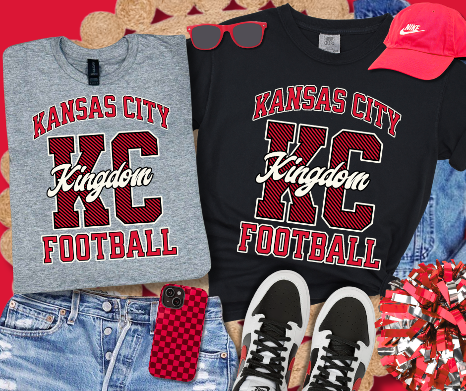 Kansas City Football Striped KC Kingdom (Pick Your Tee Color) - The Red Rival