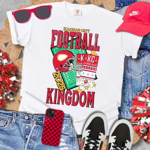 2025 Retro Kansas City Football Kingdom Tickets WHITE Sweatshirt or Tee - The Red Rival