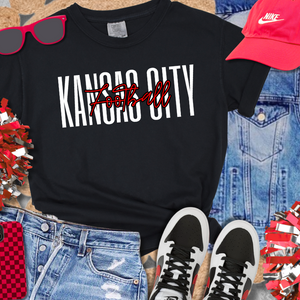 Basic Kansas City Football BLACK Sweatshirt or Tee - The Red Rival