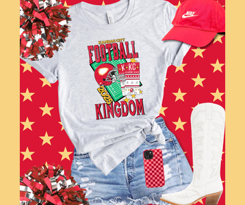 2025 Retro Kansas City Football Kingdom Tickets Ash Sweatshirt or Tee - The Red Rival