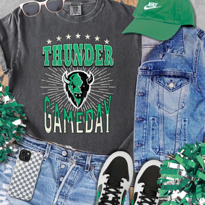 Distressed Thunder Gameday Charcoal Tee - The Red Rival