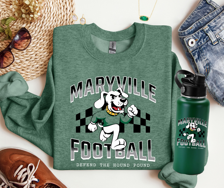 Black/White Checkered Maryville Football Sweatshirt OR Tee - The Red Rival
