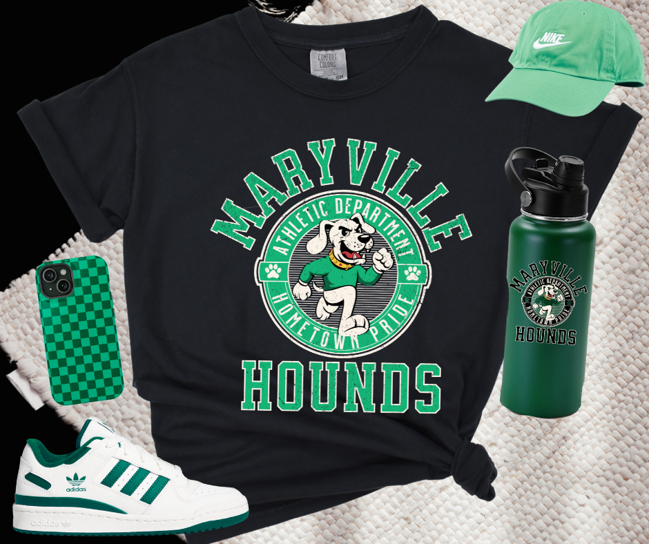 Green Maryville Hounds Athletic Department (Pick Your Tee Color) - The Red Rival