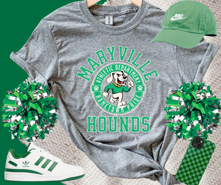 Green Maryville Hounds Athletic Department (Pick Your Tee Color) - The Red Rival