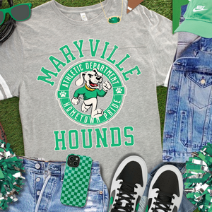 Green Maryville Hounds Athletic Department Grey Jersey Tee - The Red Rival