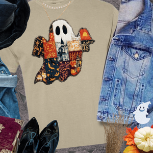 Patchwork Ghost Graphic Tee - The Red Rival
