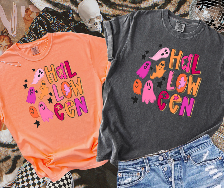 Neon Pink & Orange Halloween (Pick Your Tee Color) - The Red Rival