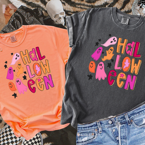 Neon Pink & Orange Halloween (Pick Your Tee Color) - The Red Rival