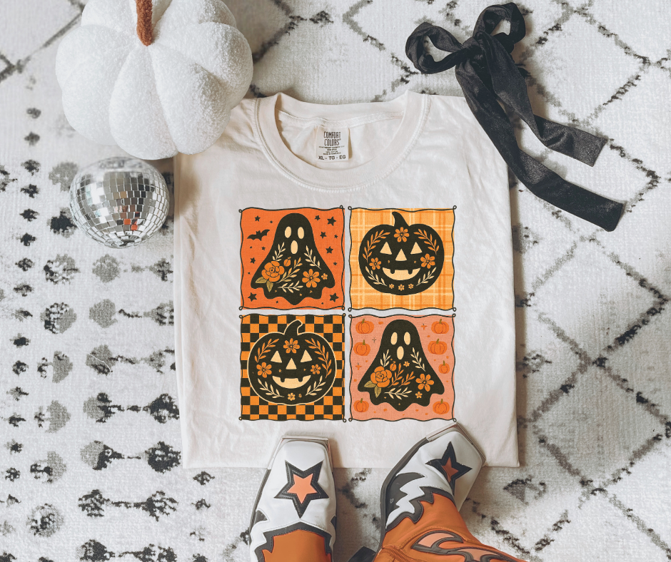 4 Square Ghost & Pumpkin Graphic Tee - The Red Rival