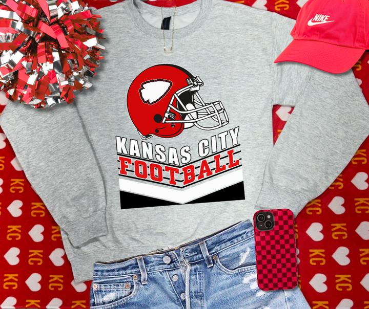 Old School Kansas City Football Sweatshirt or Tee - The Red Rival