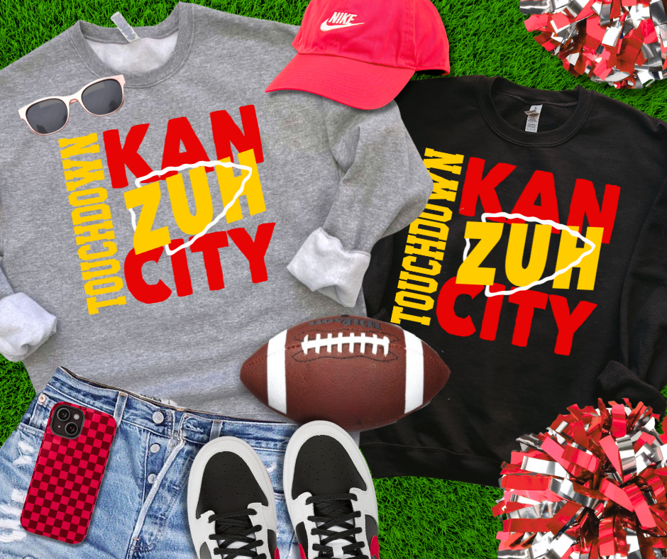 Square Touchdown KanZuh City (Pick your SWEATSHIRT Color) - The Red Rival