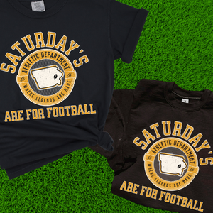 Gold & White Saturday's Are For Football Black Sweatshirt or Tee - The Red Rival