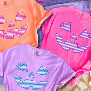 Neon Jack-o-Lantern Face (Pick Your Tee Color) - The Red Rival