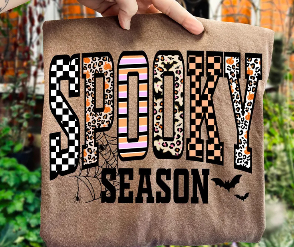 Spooky Season Halloween Letters (Pick Your Tee Color) - The Red Rival