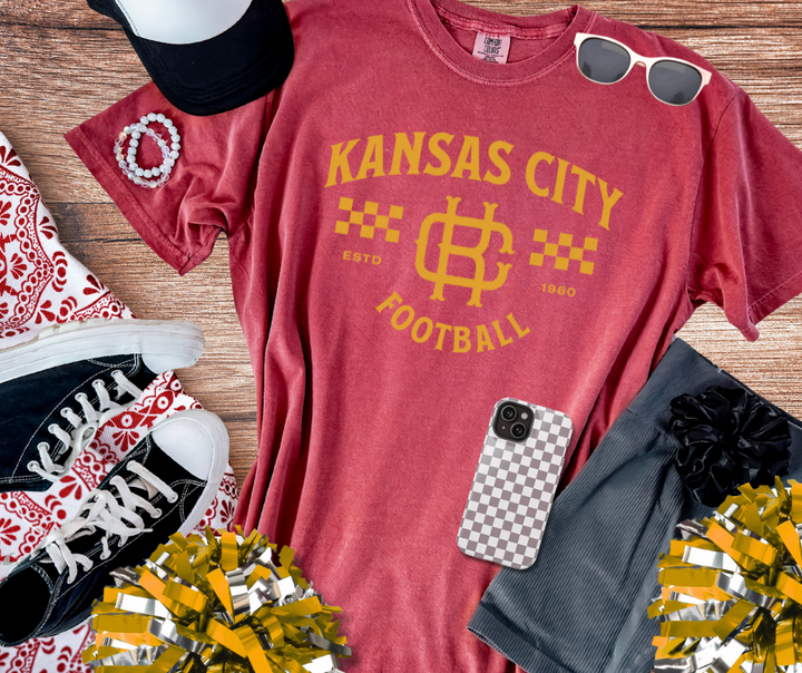 Yellow Vintage Kansas City Football Sweatshirt or Tee - The Red Rival