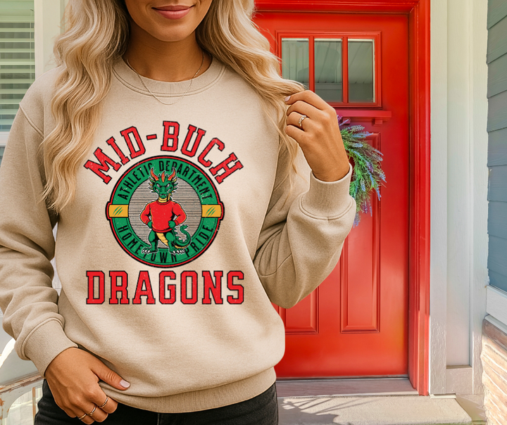Retro Mid-Buch Dragons (Pick Your Sweatshirt Color) - The Red Rival