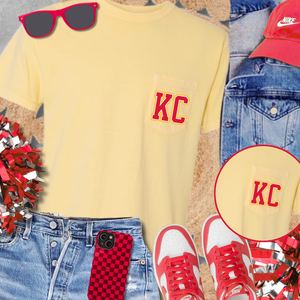 KC Football Yellow Pocket Tee - The Red Rival