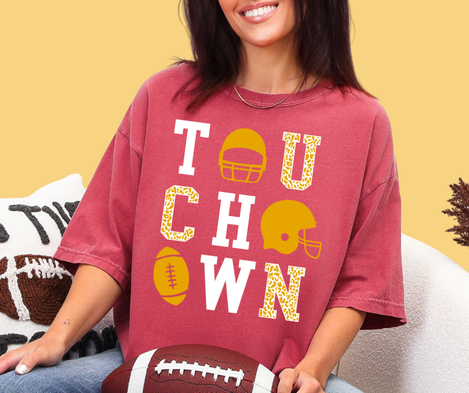 Yellow Touchdown Tee or Sweatshirt - The Red Rival