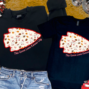 Red Arrowhead This Silly Goose Loves Kansas City (Pick Style & Tee Color) - The Red Rival