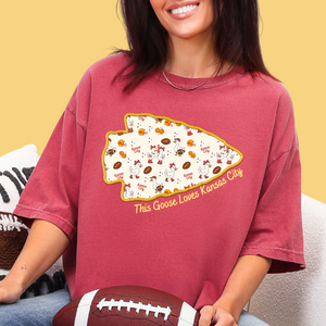 Yellow Arrowhead This Silly Goose Loves Kansas City Tee or Sweatshirt - The Red Rival