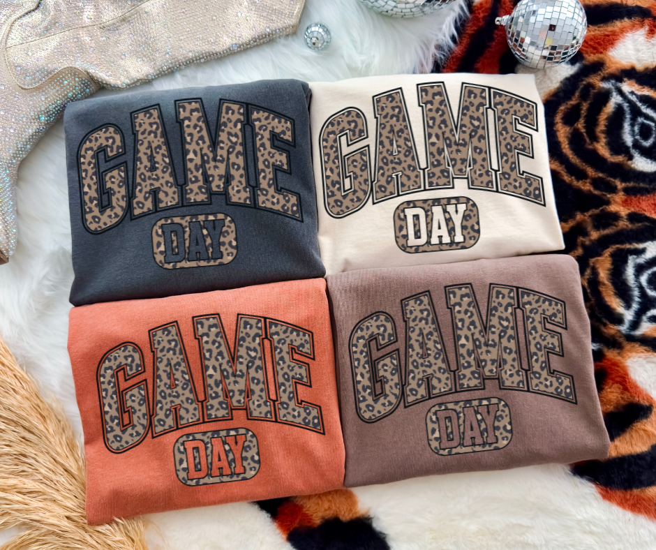 Leopard Game Day Letters (Pick Your Tee Color) - The Red Rival