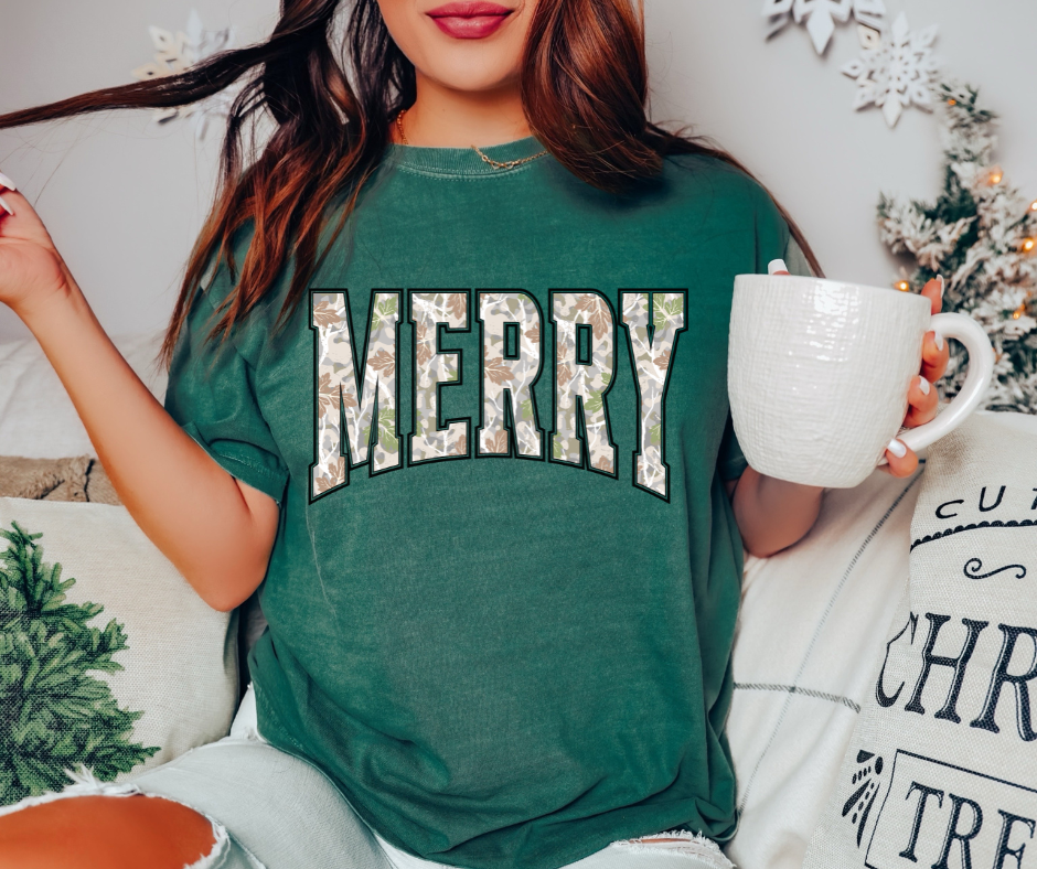Merry Snow Camo (Pick Your Tee Color)