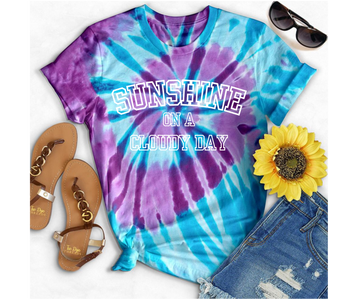 Sunshine on a Cloudy Day Blue/Purple Tie Dye Tee - The Red Rival
