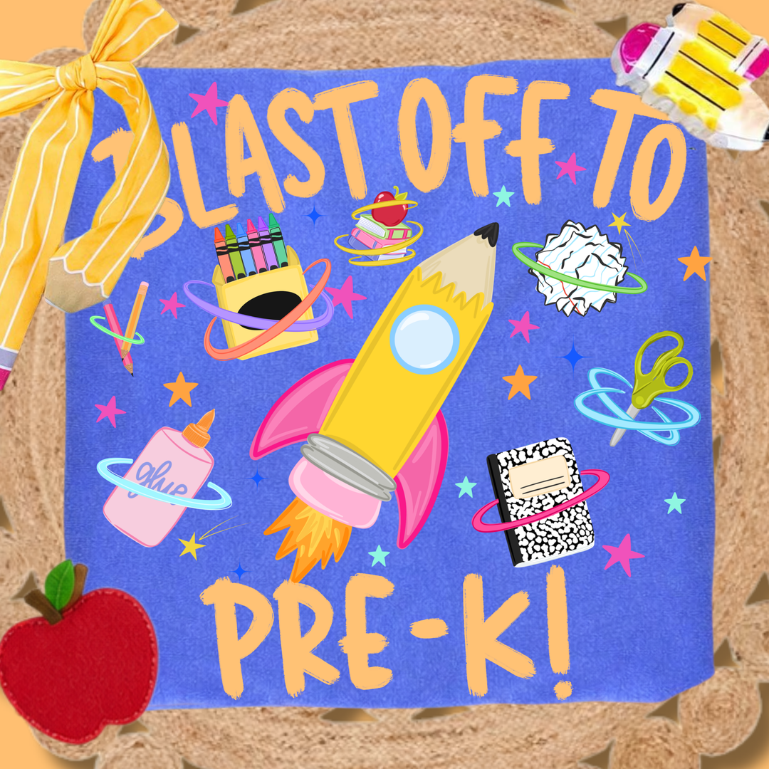 DEAL OF THE DAY - Blast Off to Grade Level Blue Tee (FINAL SALE)