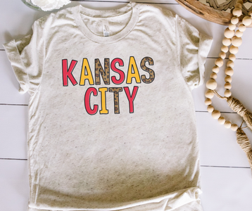Red/Gold/Leopard Kansas City Oatmeal Tee - The Red Rival