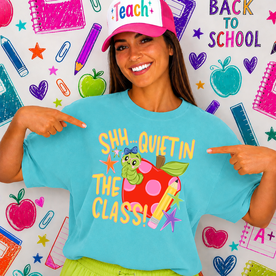 DEAL OF THE DAY - Shh... Quiet in the Class Blue Tee (FINAL SALE)