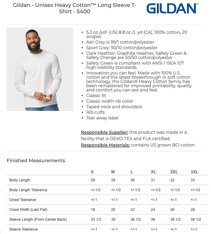 Right Way Roofing Long Sleeve Unisex Gildan Tees (Front Pocket / Full Back Logo)