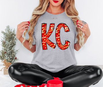 KC Doodle Letters Division Champs Grey Graphic Tee - The Red Rival
